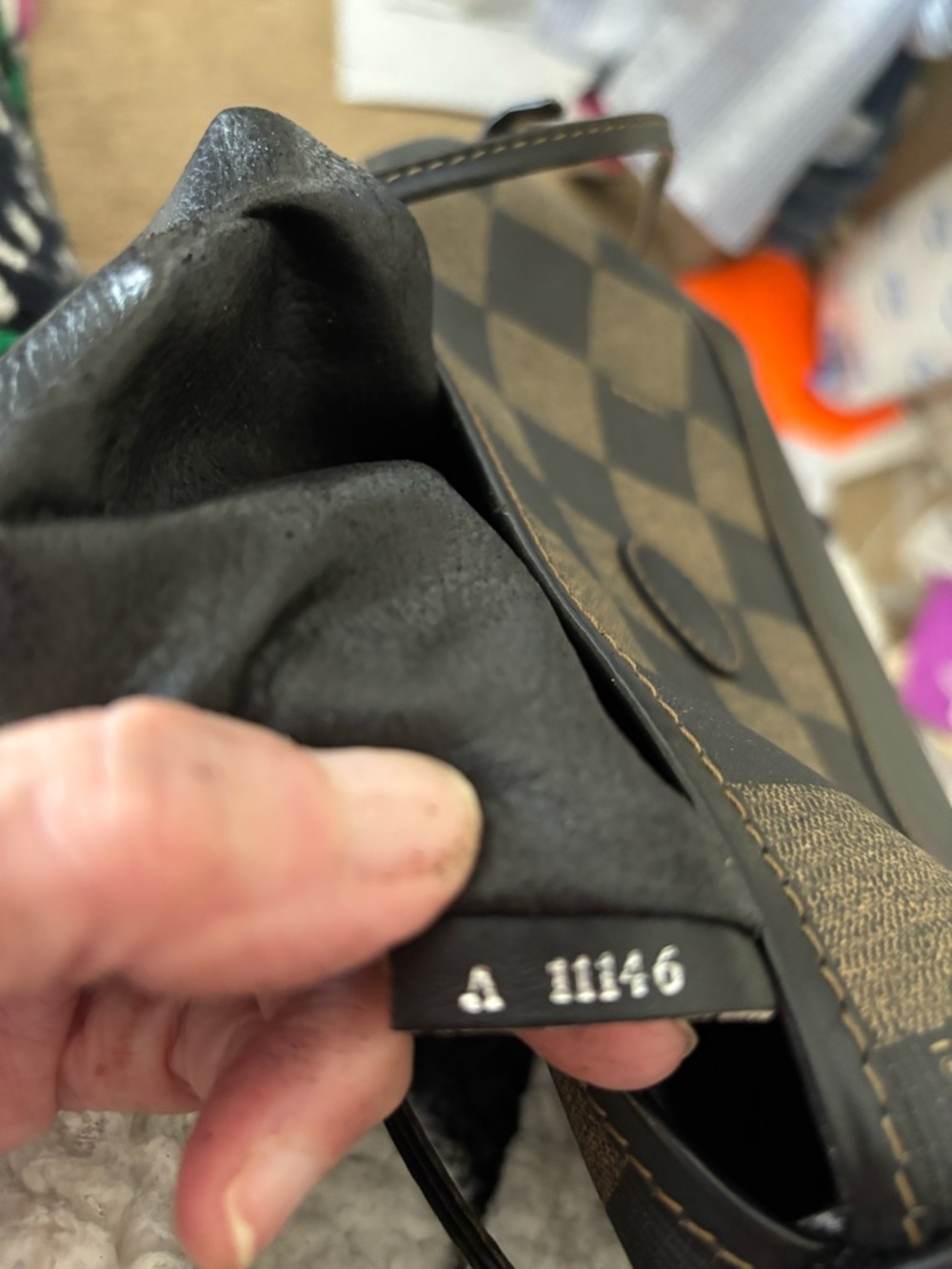 Vintage Fendi pecan checked Crossbody Bag with Brown strap. - Picture 14 of 14